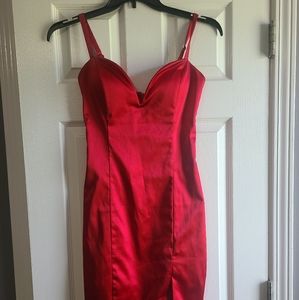 Bebe Red Silky Dress Size 4